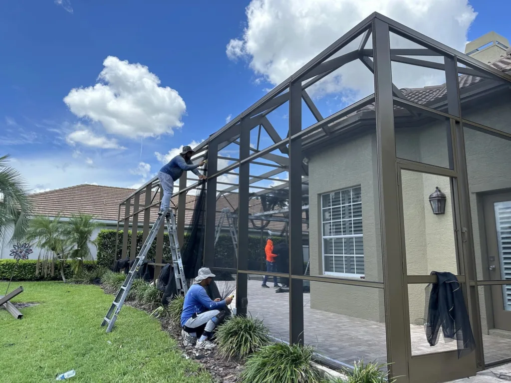 Rescreened pool enclosure