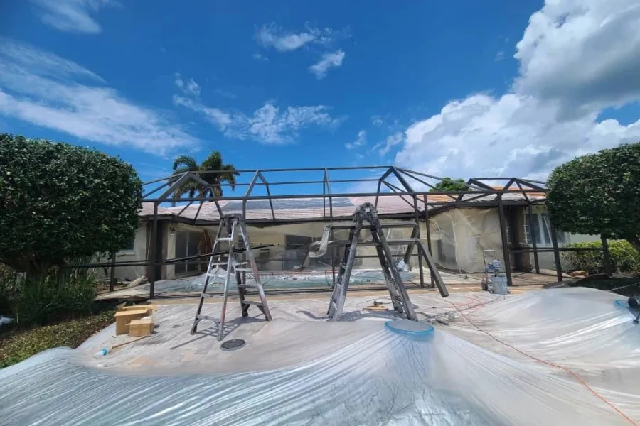 Pool cage restoration in bronze