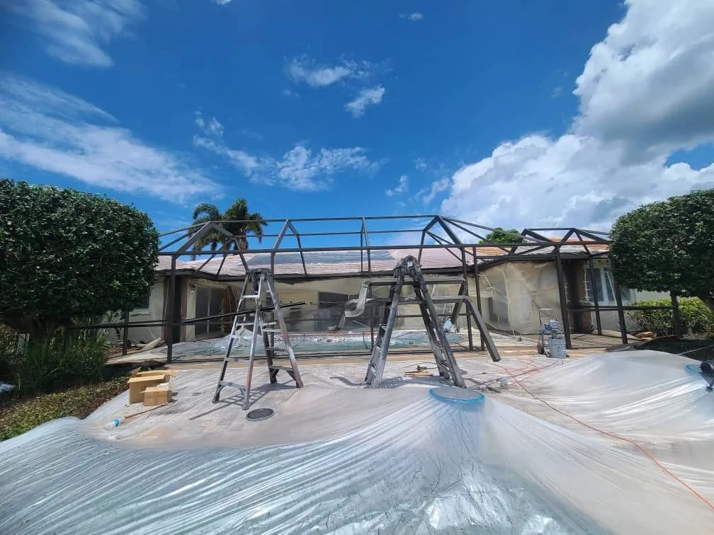 Pool cage restoration in bronze