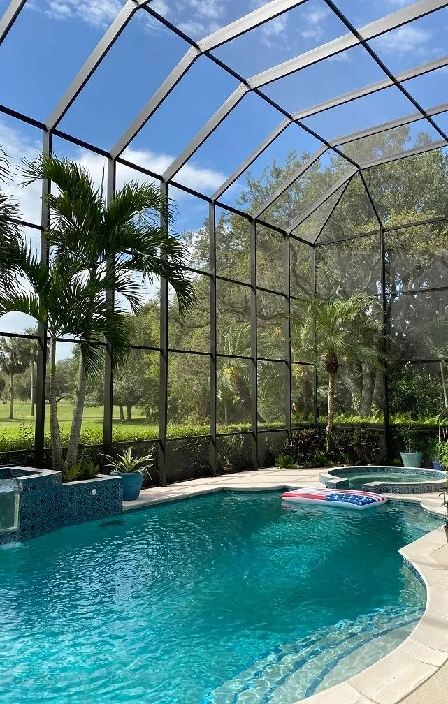 Painted patio enclosure